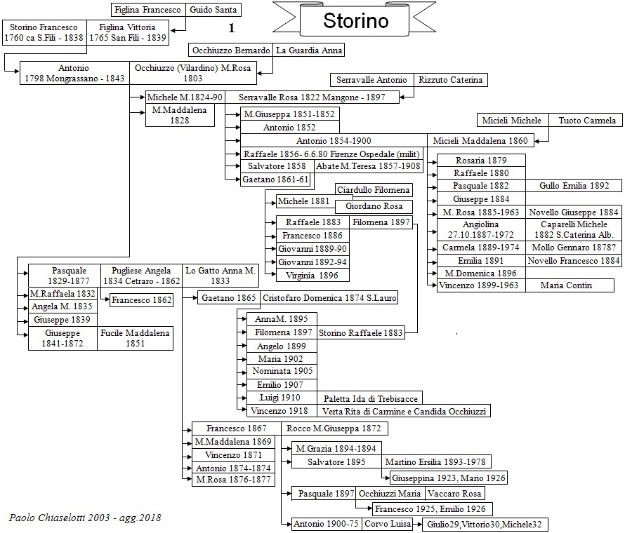 Albero genealogico Storino