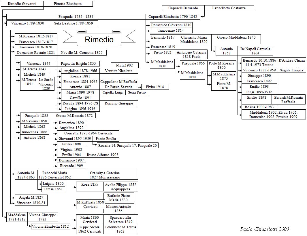 Albero genealogico Rimedio