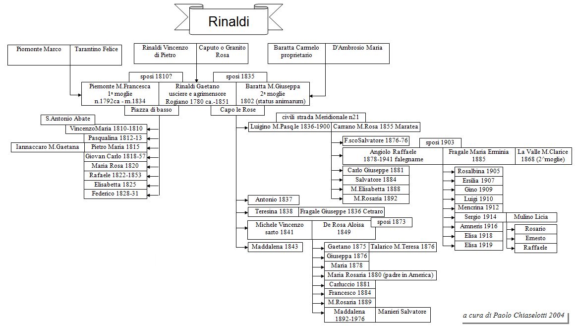 Albero genealogico Rinaldi