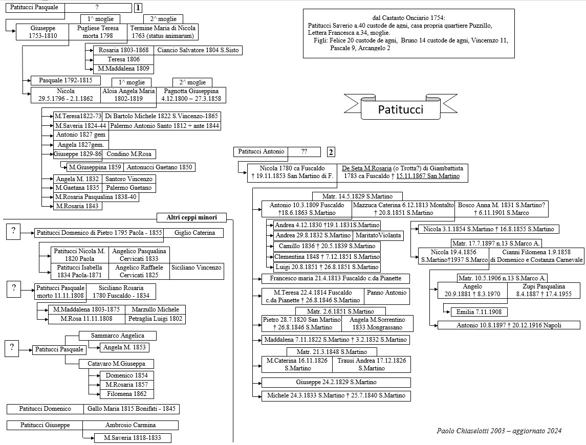 albero genealogico Patitucci